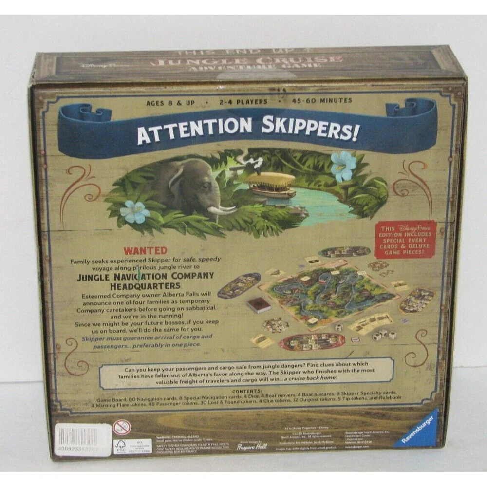 Ravensburger Disney Jungle Cruise Adventure Deduction Board Game Family Kids
